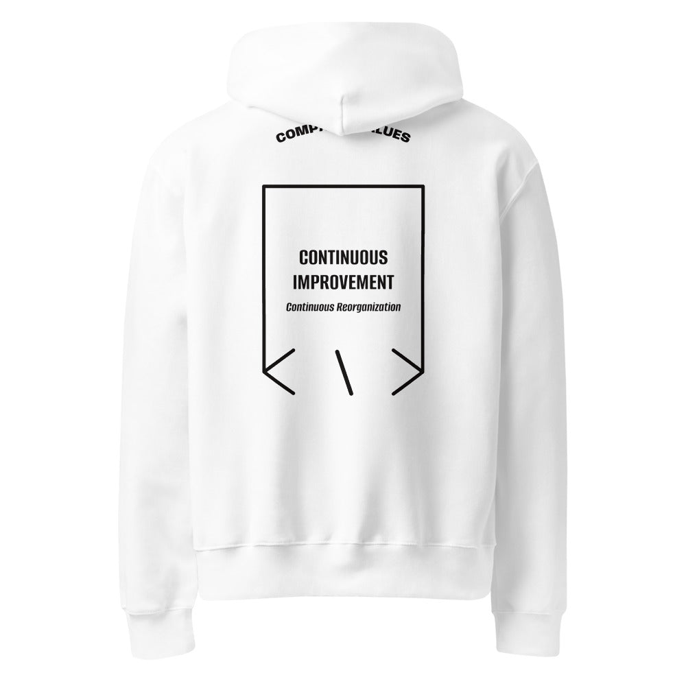 Continuous Improvement — White Black back mockup