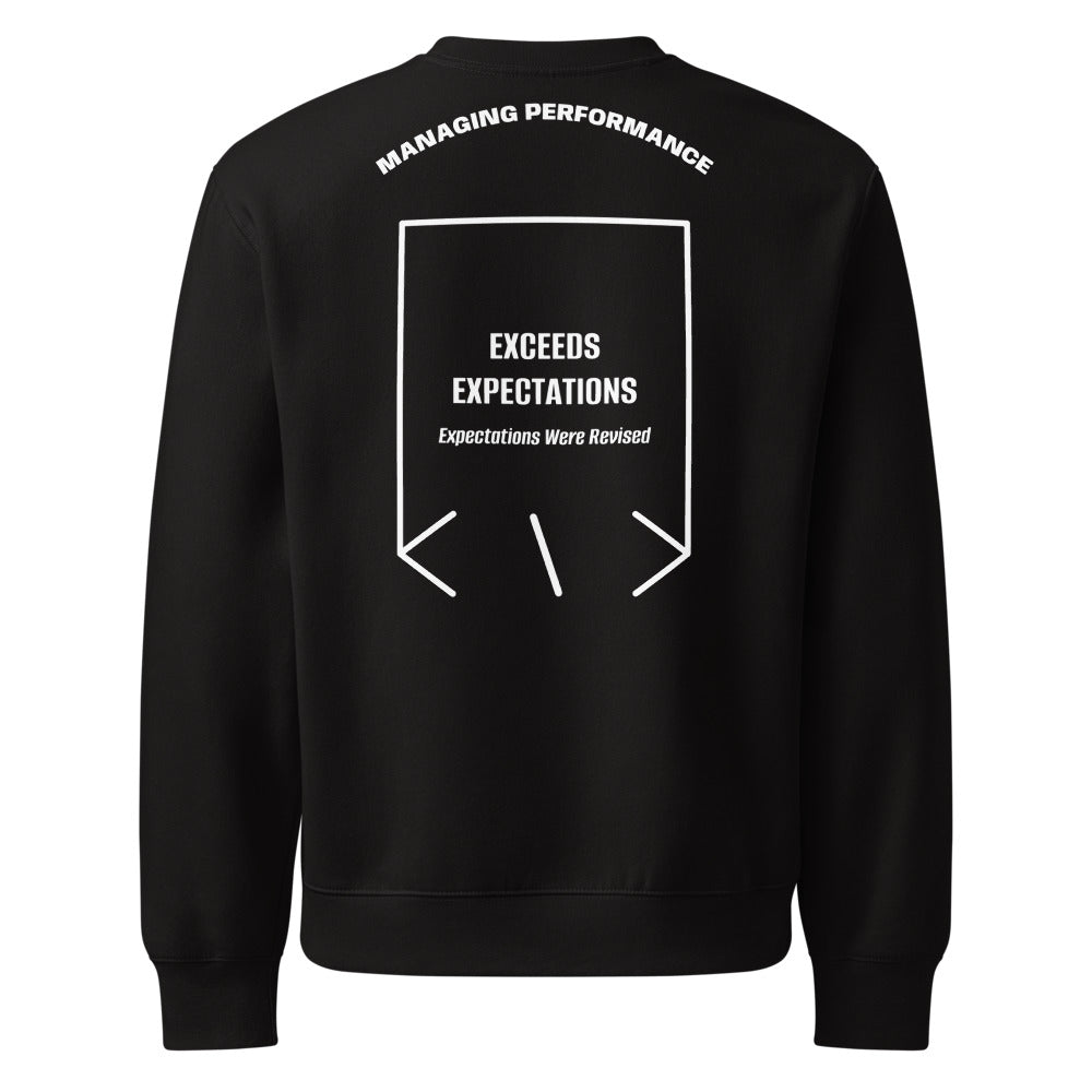 Exceeds Expectations — Black White back mockup