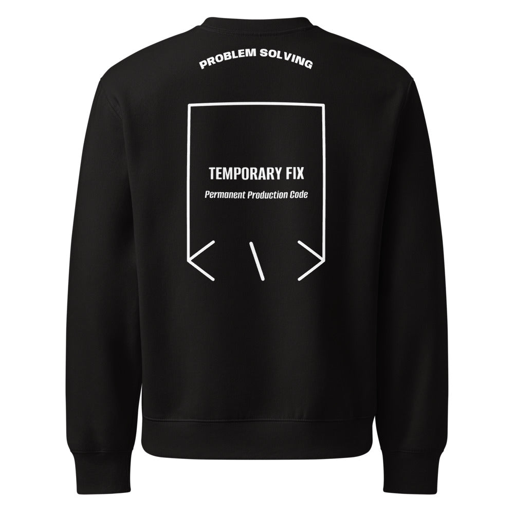 Temporary Fix — Black White back mockup