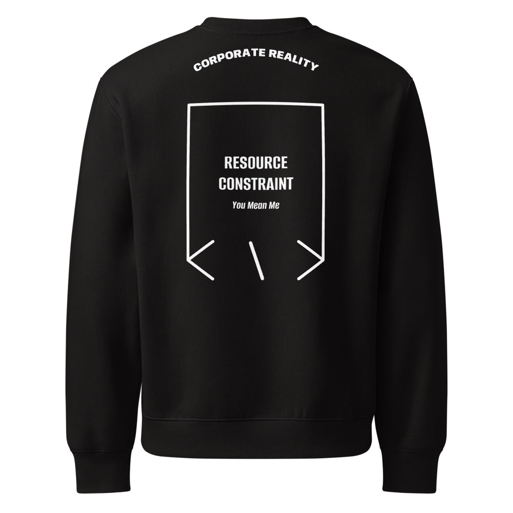 Resource Constraint — Black White back mockup