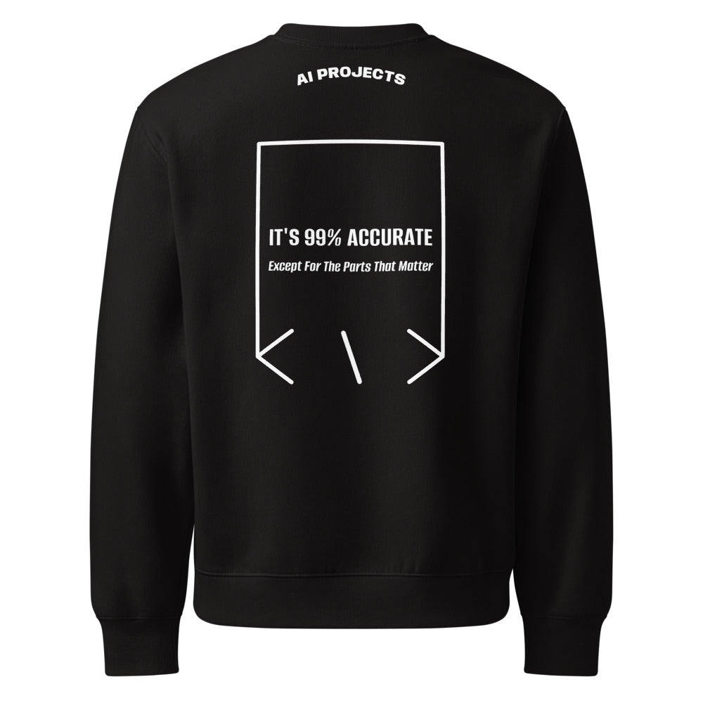 It's 99% Accurate — Black White back mockup