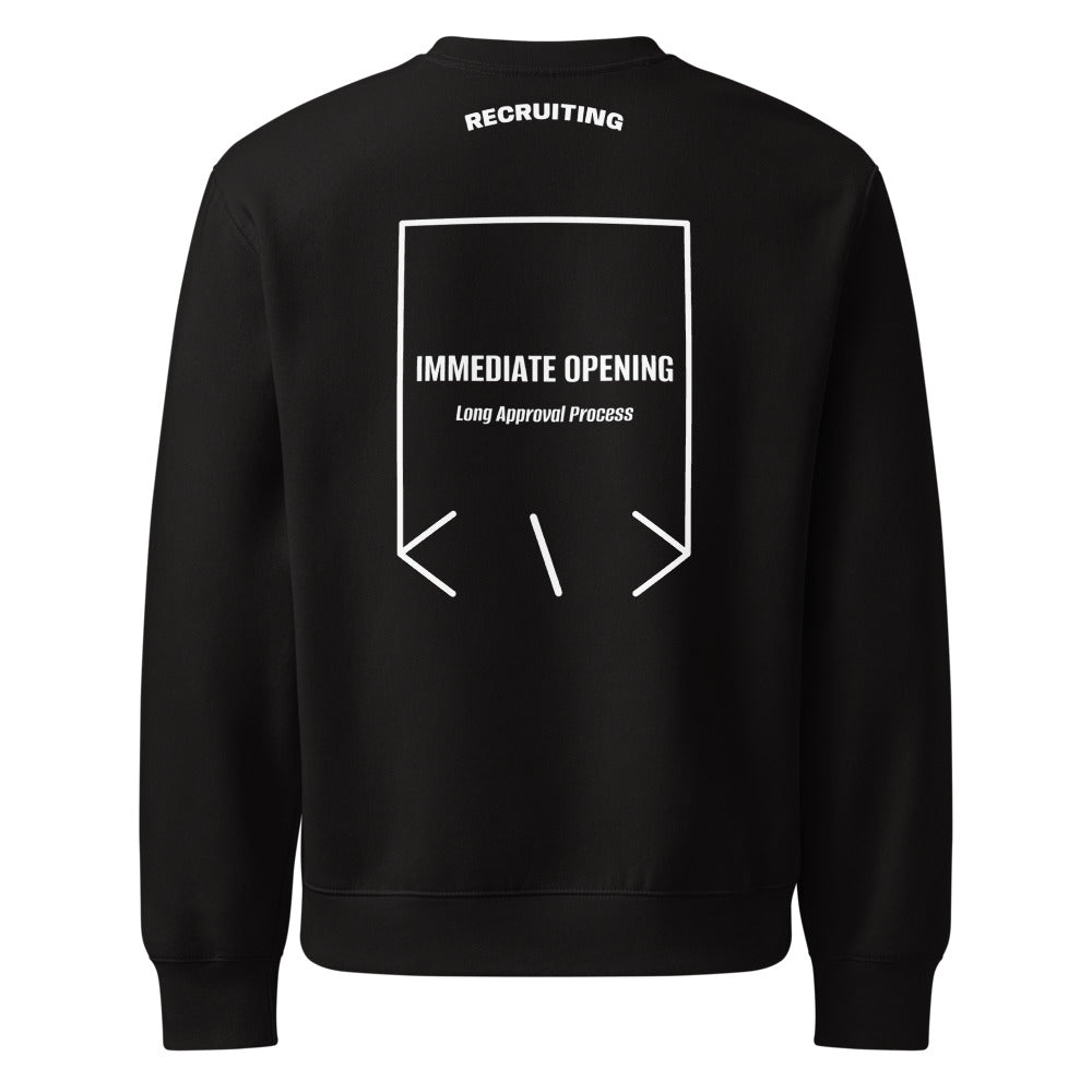 Immediate Opening — Black White back mockup