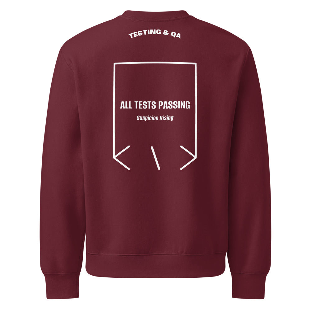All Tests Passing — Maroon White back mockup