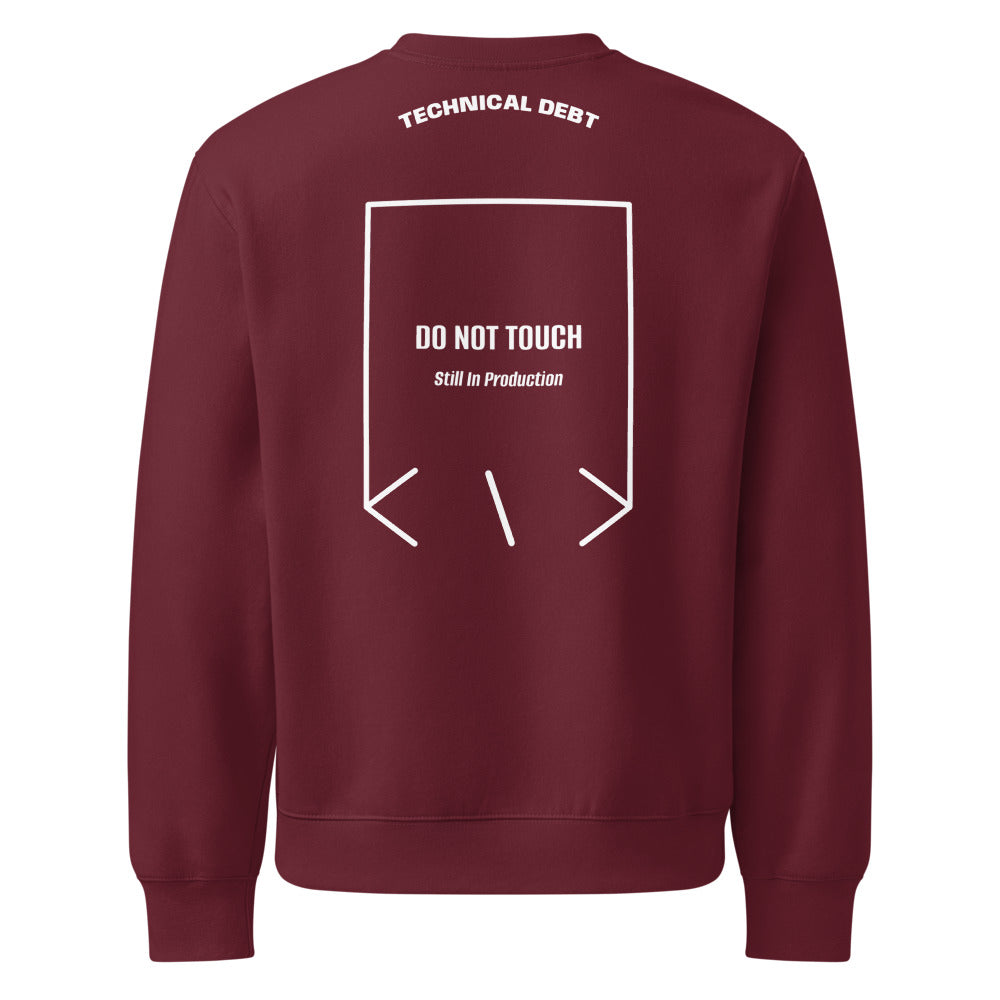 Do Not Touch — Maroon White back mockup