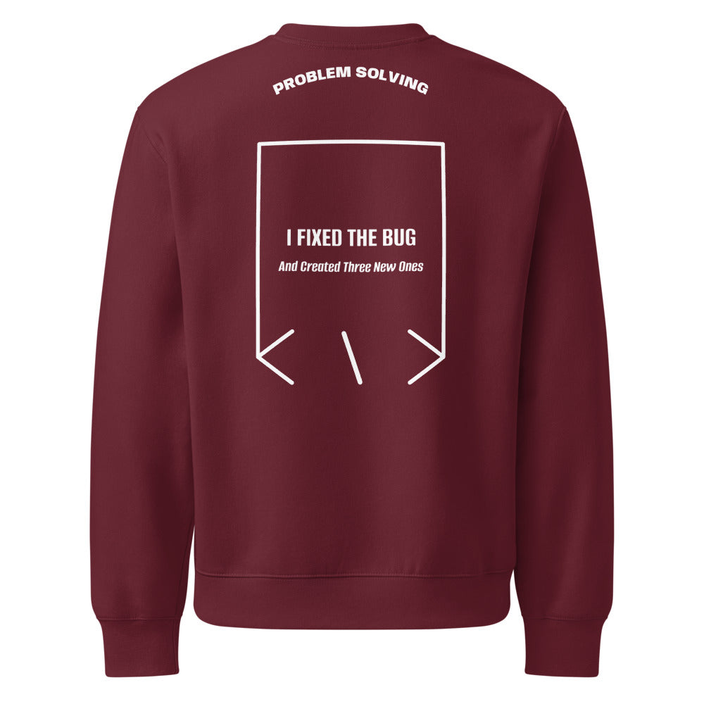 I Fixed The Bug — Maroon White back mockup