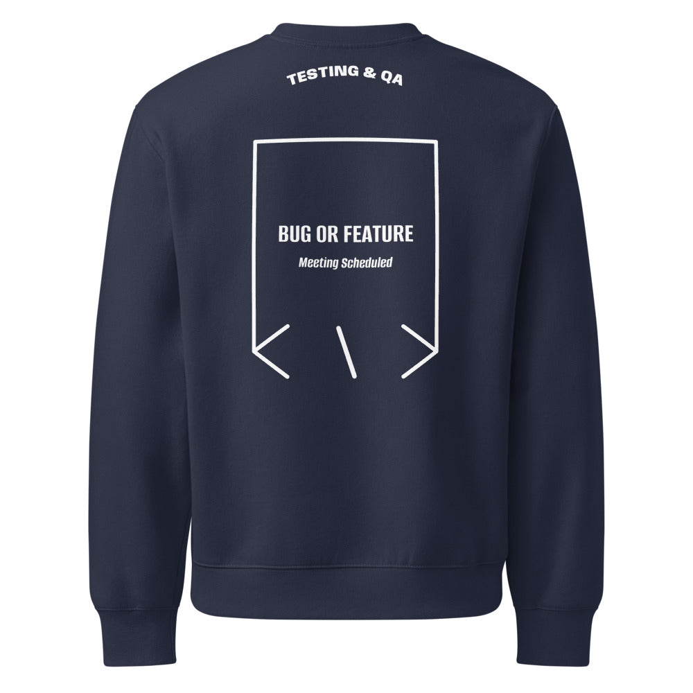 Bug Or Feature — Navy White back mockup