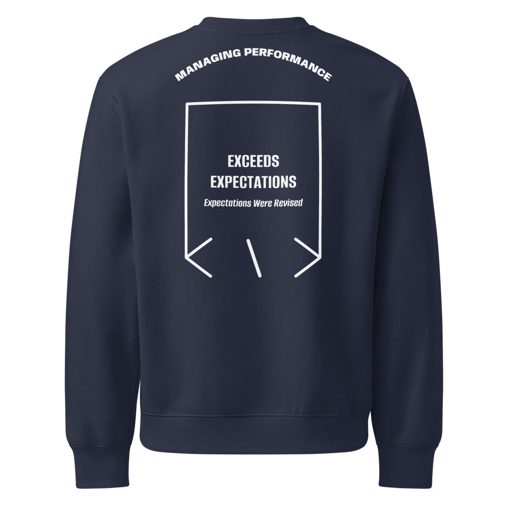 Exceeds Expectations — Navy White back mockup