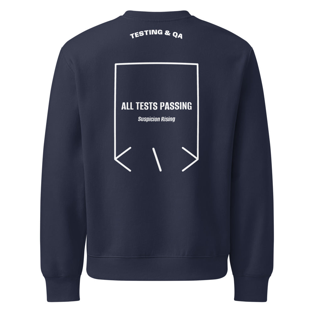 All Tests Passing — Navy White back mockup