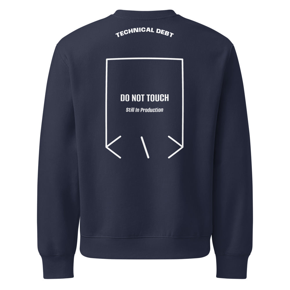 Do Not Touch — Navy White back mockup