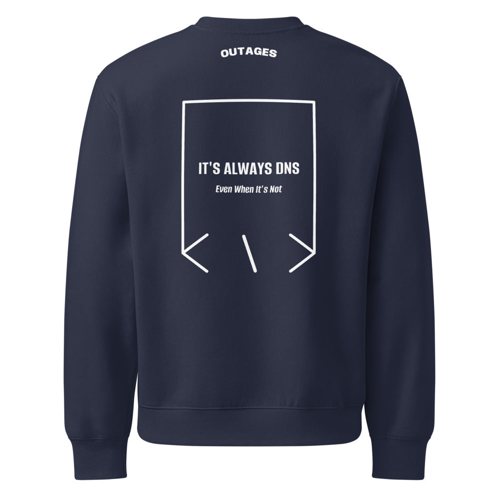 It's Always DNS — Navy White back mockup