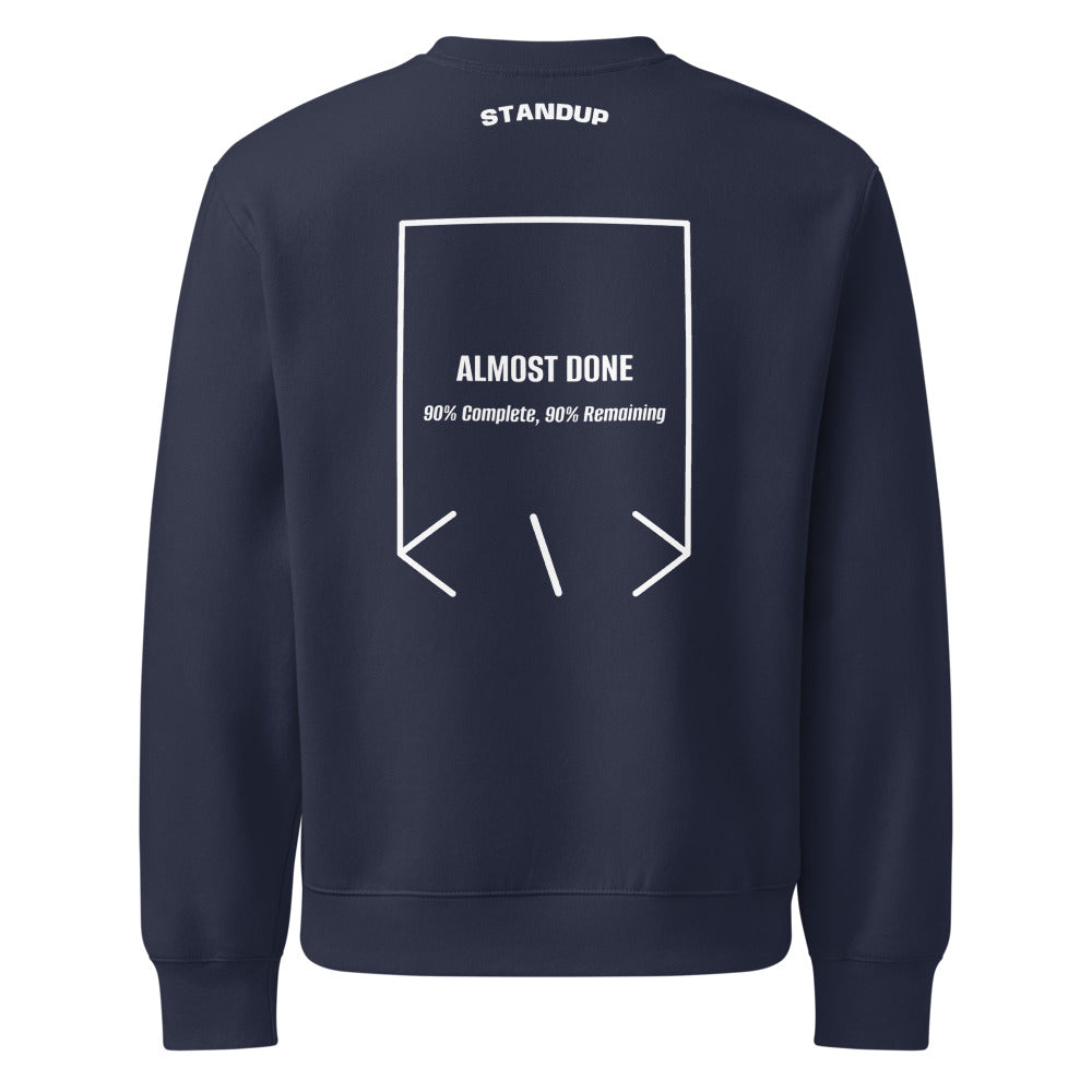 Almost Done — Navy White back mockup