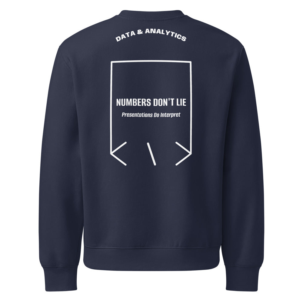Numbers Don't Lie — Navy White back mockup
