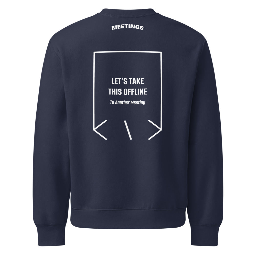 Let's Take This Offline — Navy White back mockup