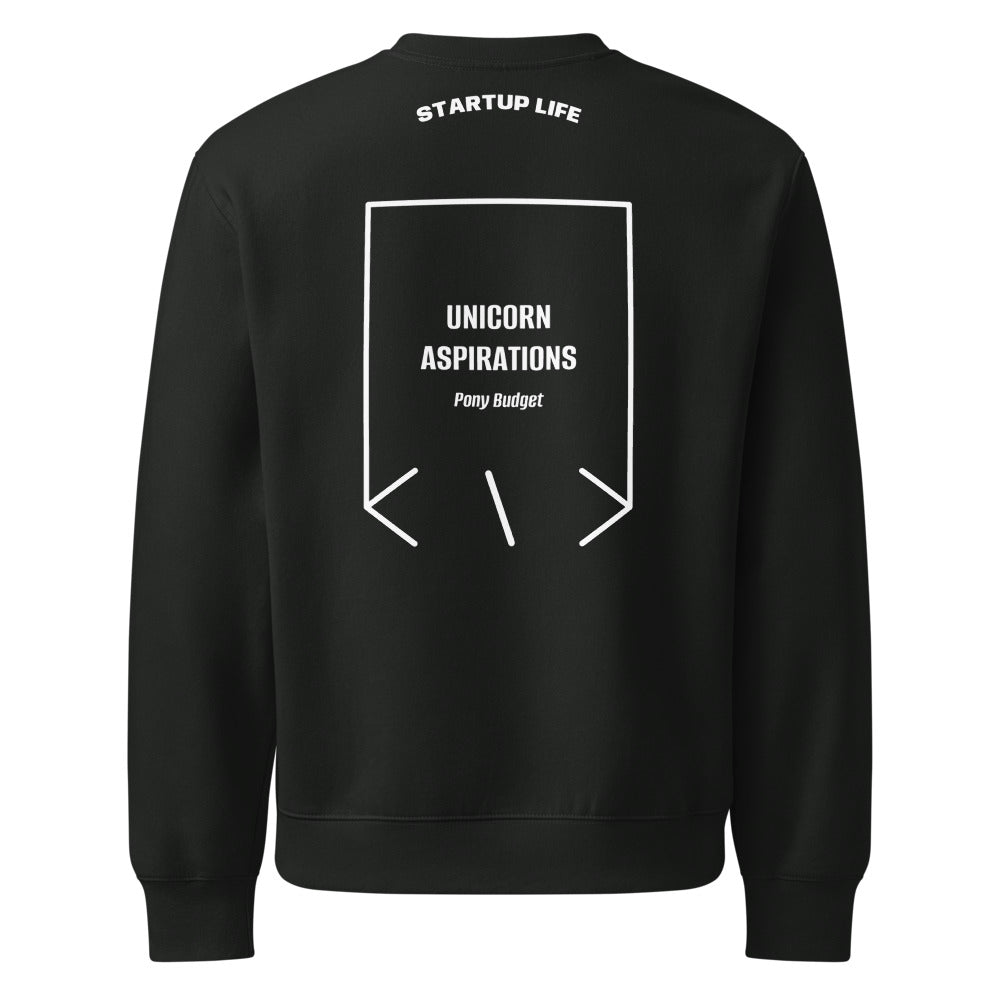 Unicorn Aspirations — Vintage Black White back mockup