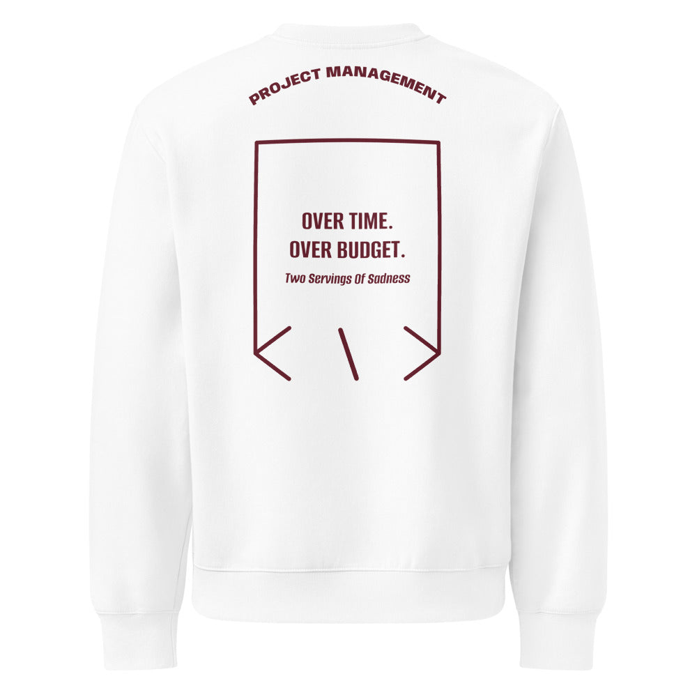 Over Time. Over Budget. — secondary back mockup