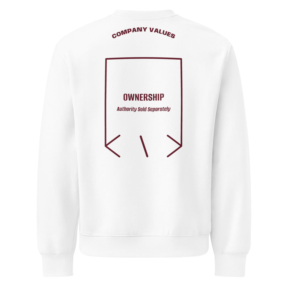Ownership — White Maroon back mockup