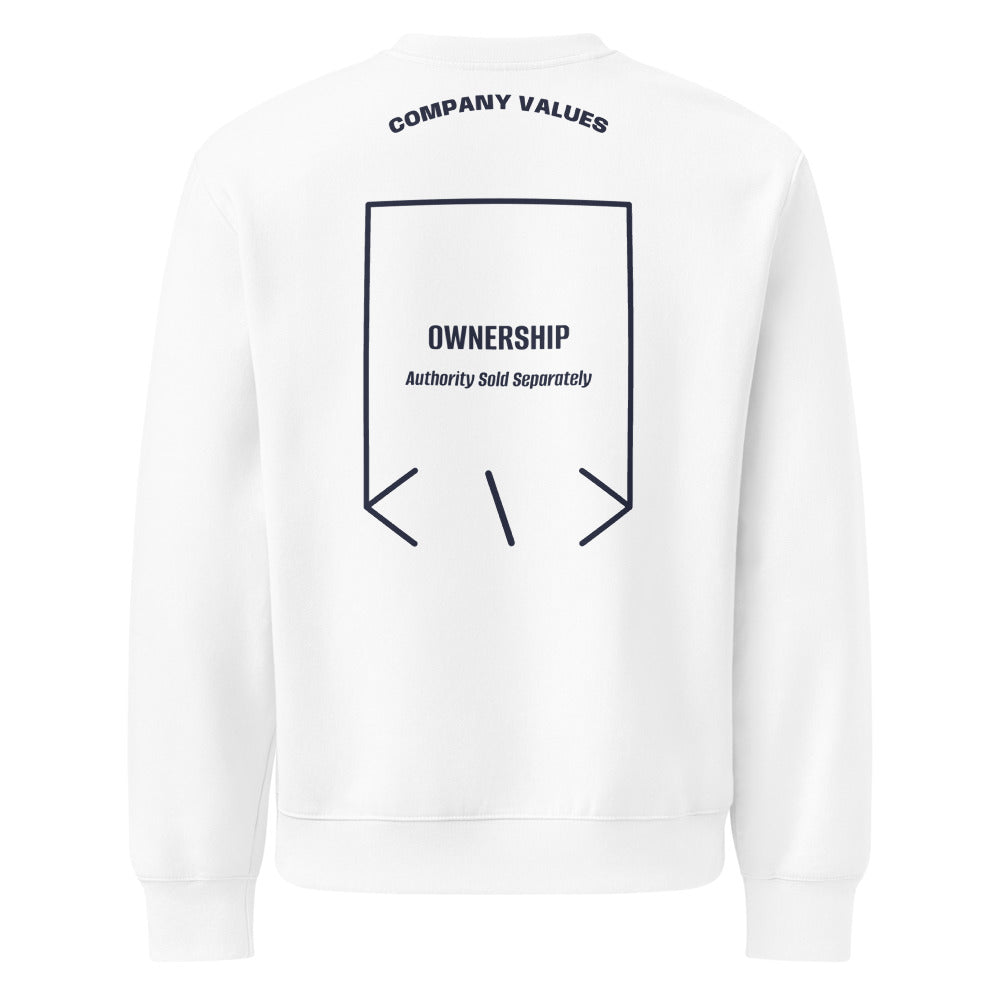 Ownership — White Navy back mockup