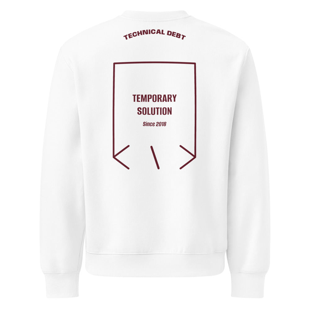 Temporary Solution — White Maroon back mockup