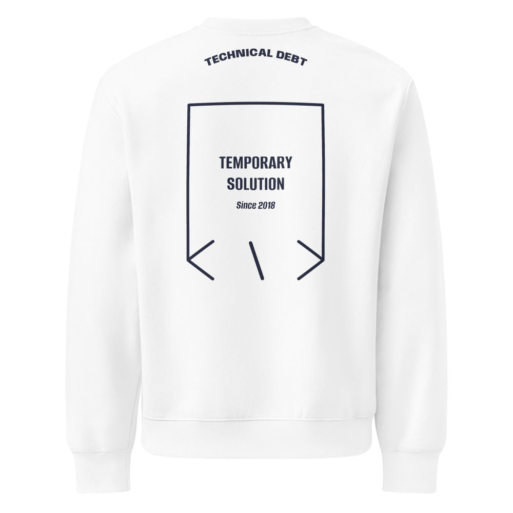 Temporary Solution — White Navy back mockup