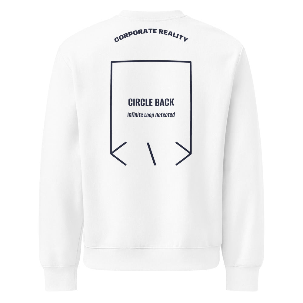 Circle Back — White Navy back mockup