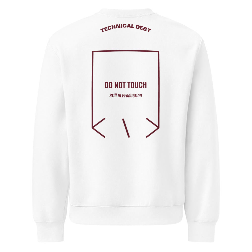 Do Not Touch — White Maroon back mockup