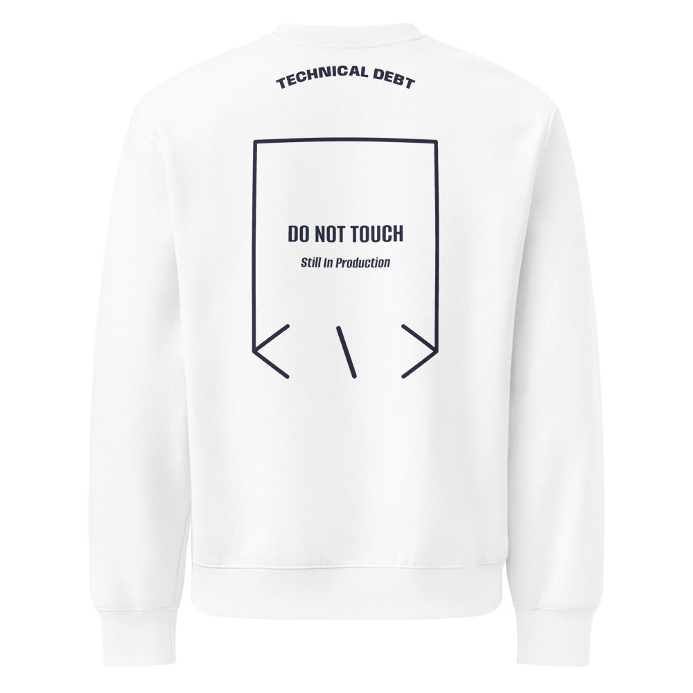 Do Not Touch — White Navy back mockup
