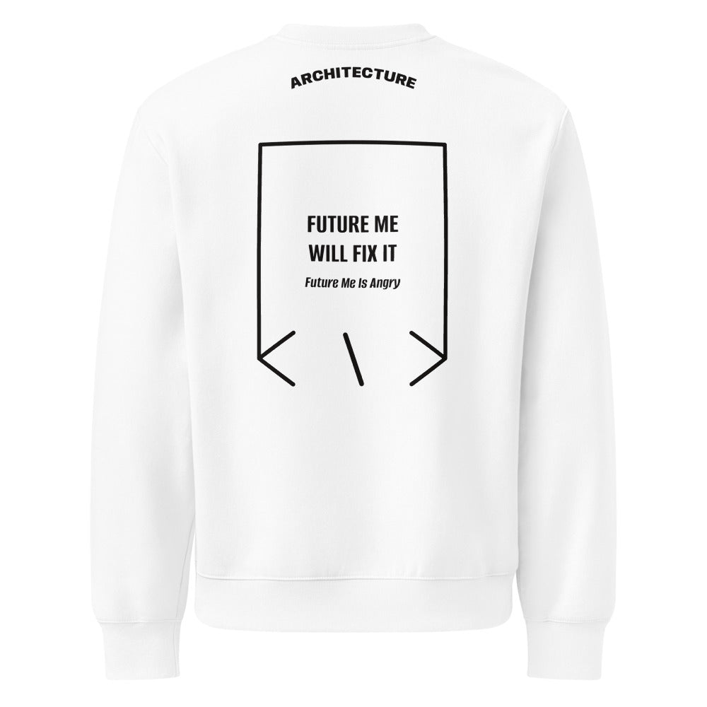 Future Me Will Fix It — White Black back mockup