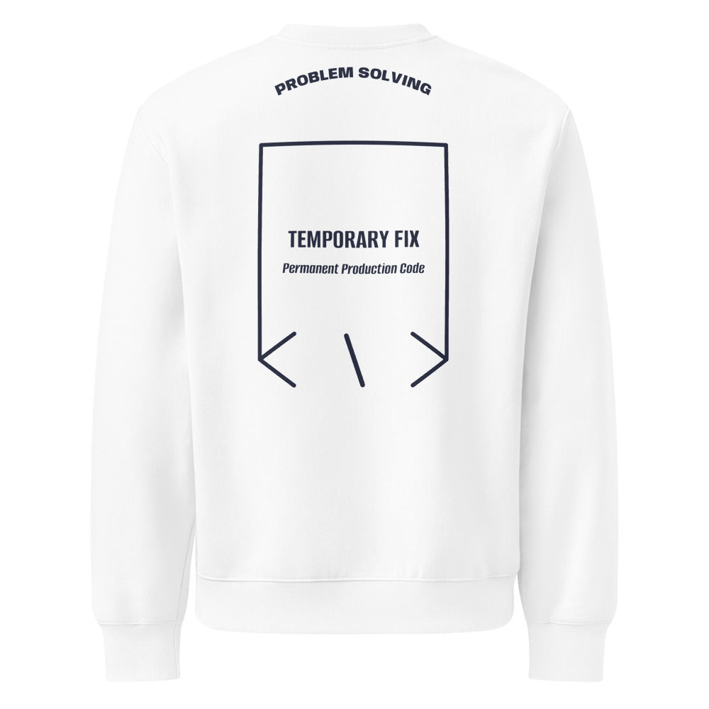 Temporary Fix — White Navy back mockup