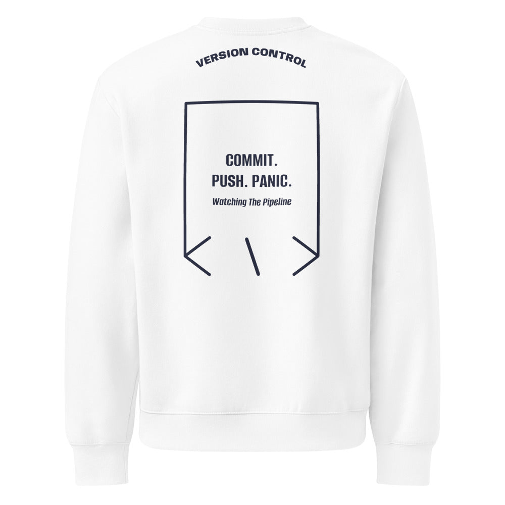 Commit. Push. Panic. — secondary back mockup