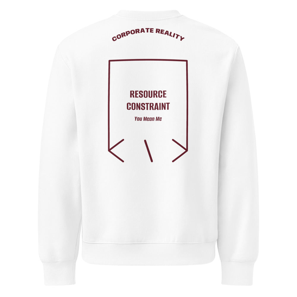 Resource Constraint — White Maroon back mockup