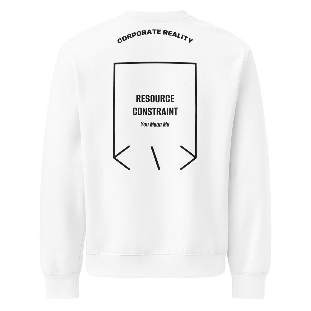 Resource Constraint — White Vintage Black back mockup