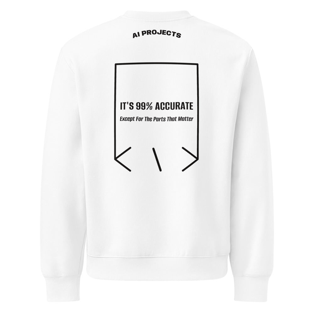 It's 99% Accurate — White Black back mockup