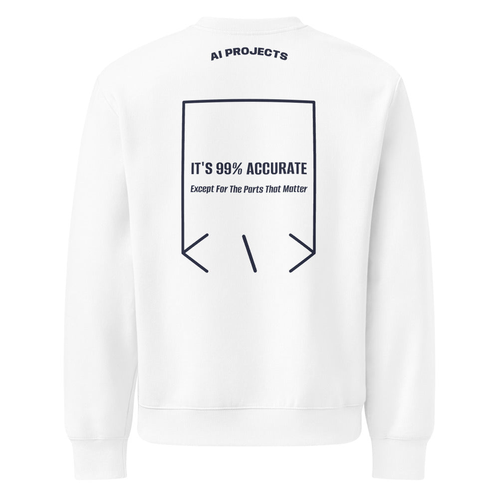 It's 99% Accurate — White Navy back mockup