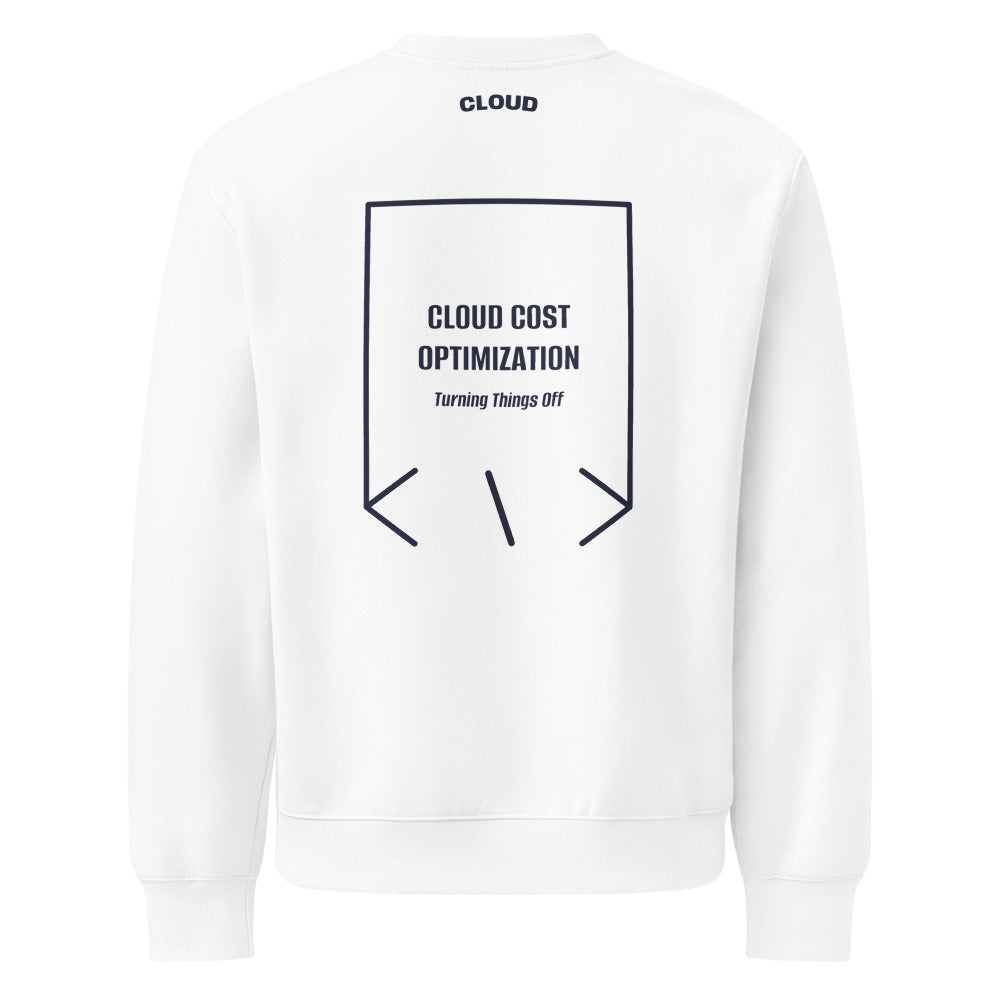 Cloud Cost Optimization — White Navy back mockup