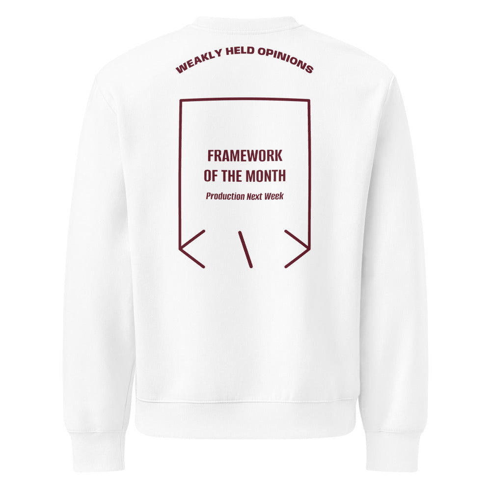 Framework Of The Month — White Maroon back mockup