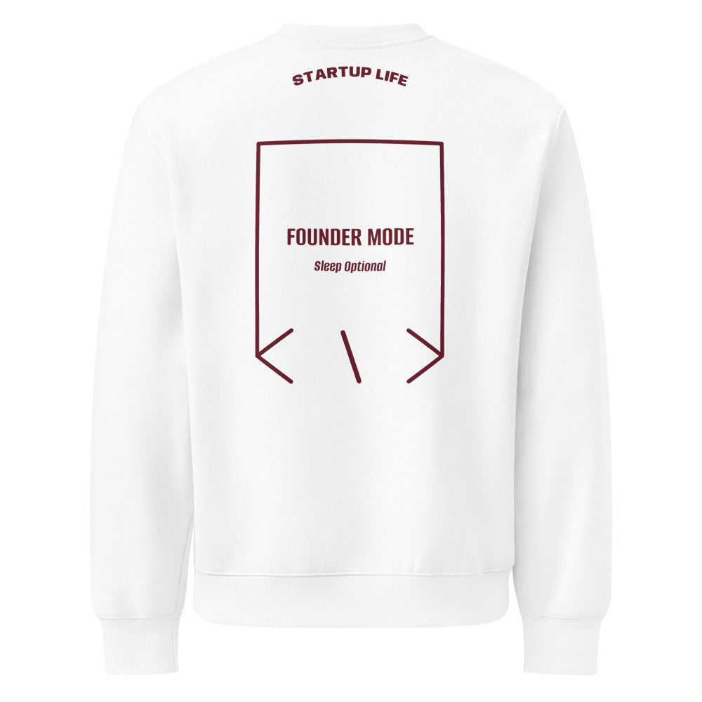 Founder Mode — White Maroon back mockup
