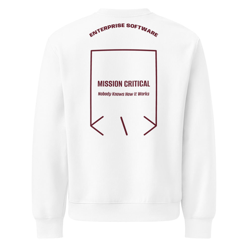 Mission Critical — White Maroon back mockup
