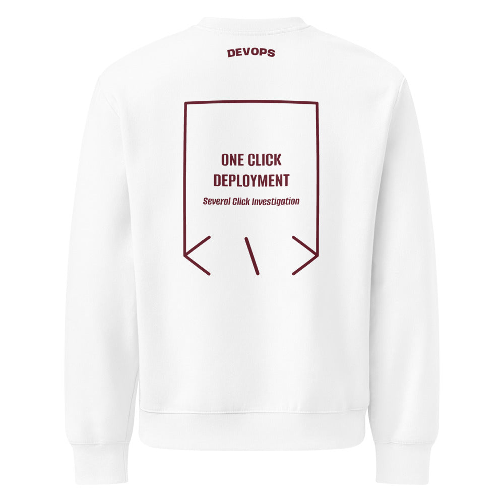 One Click Deployment — White Maroon back mockup