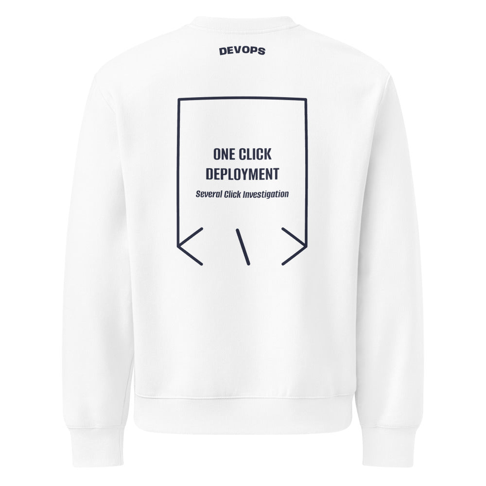 One Click Deployment — White Navy back mockup
