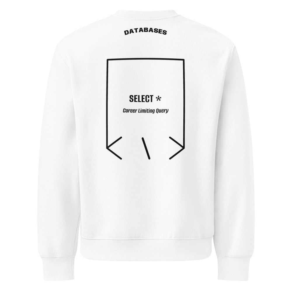 SELECT * — White Black back mockup