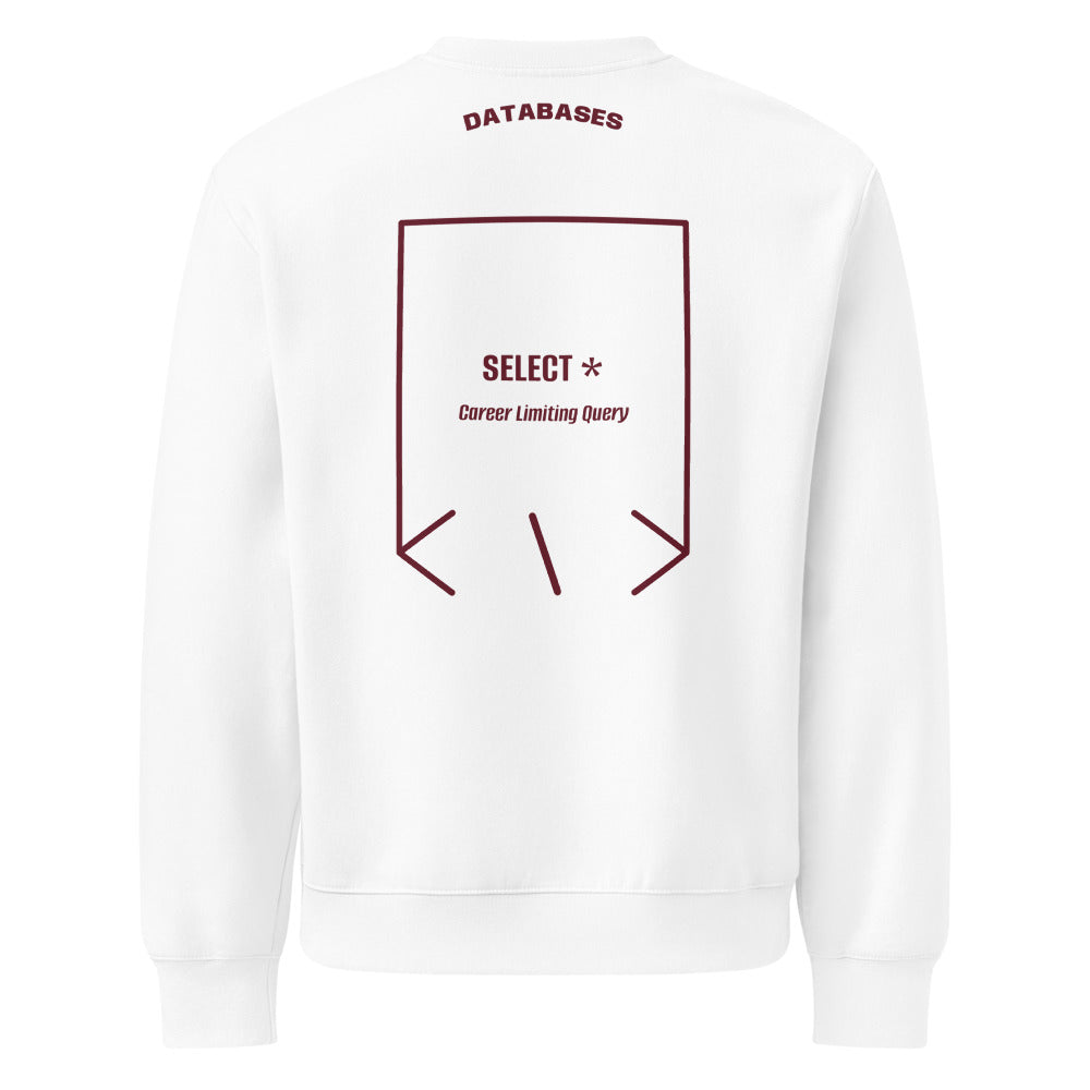 SELECT * — White Maroon back mockup