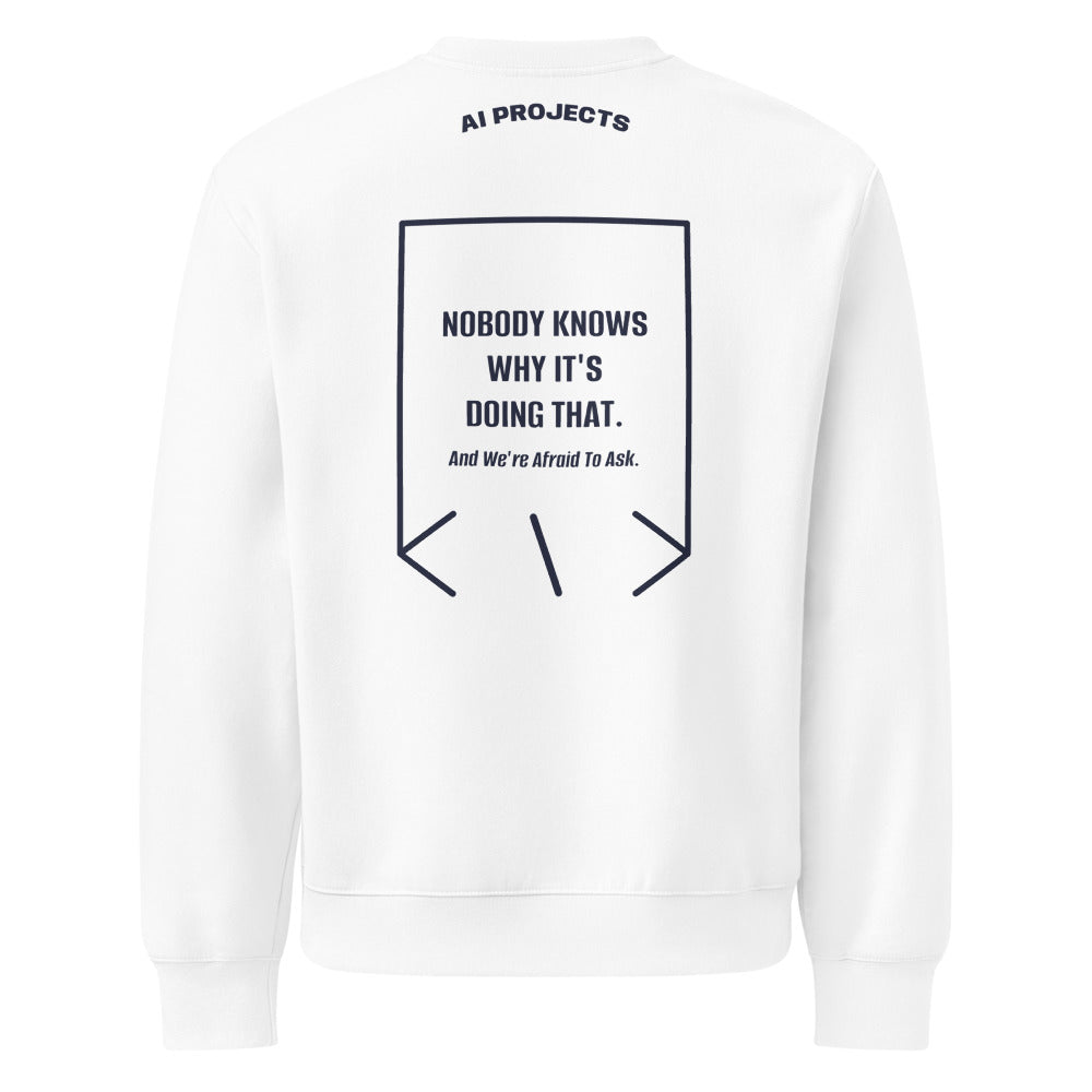 Nobody Knows Why It's Doing That. — White Navy back mockup