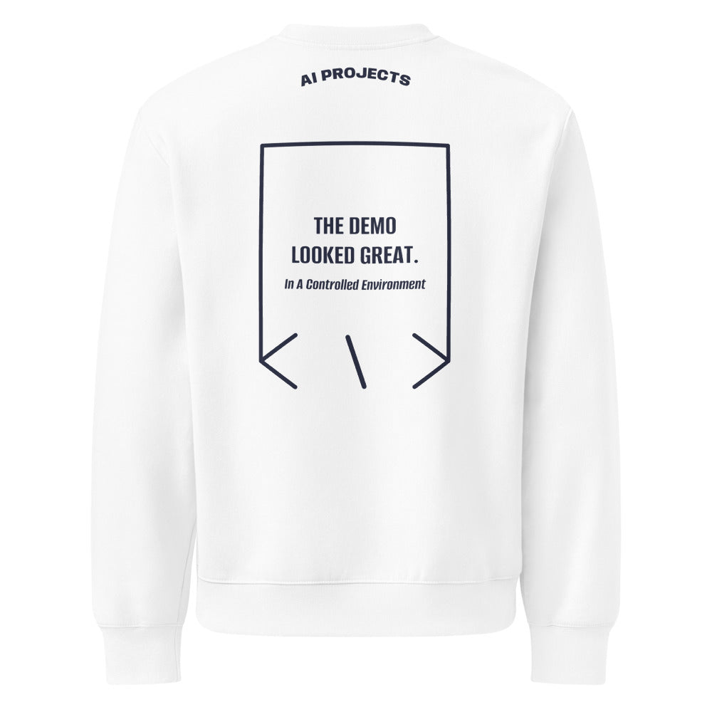 The Demo Looked Great. — White Navy back mockup
