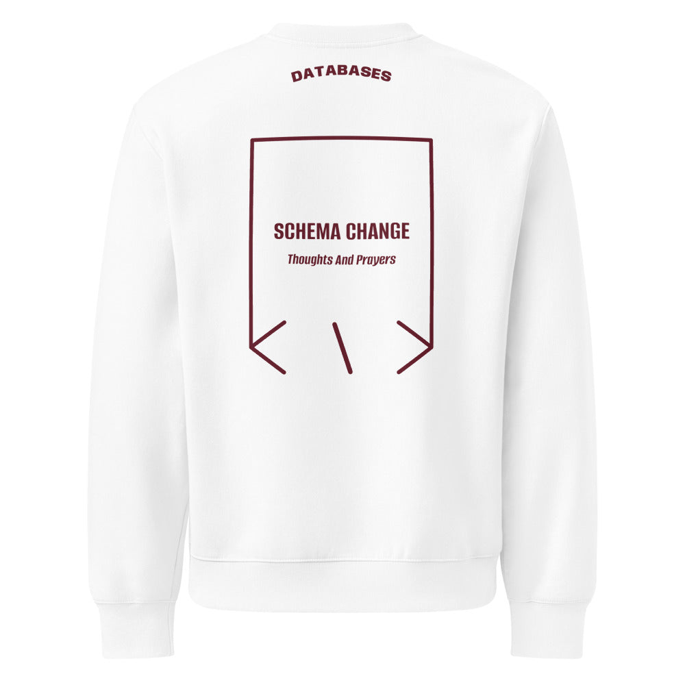 Schema Change — White Maroon back mockup