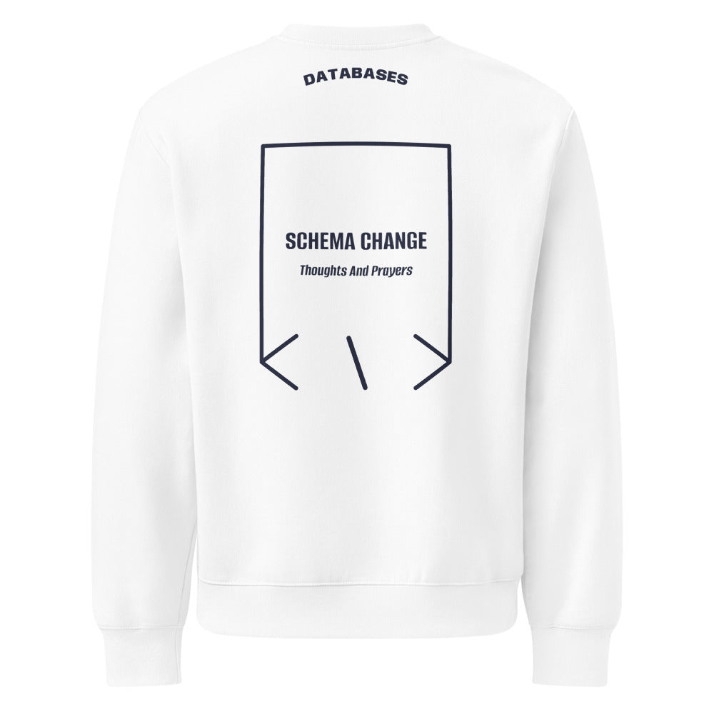 Schema Change — White Navy back mockup