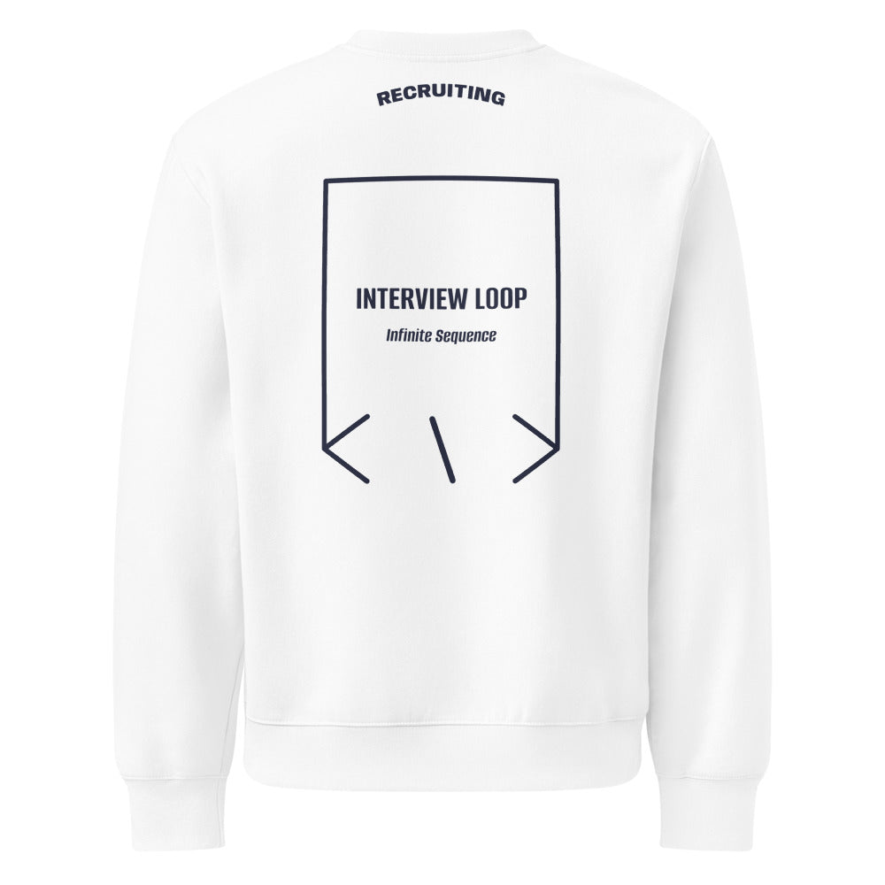 Interview Loop — White Navy back mockup
