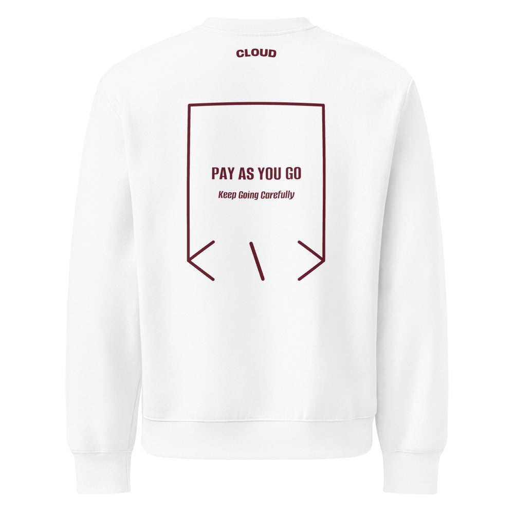 Pay As You Go — White Maroon back mockup