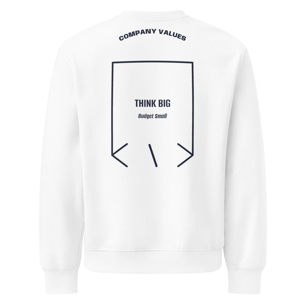 Think Big — White Navy back mockup