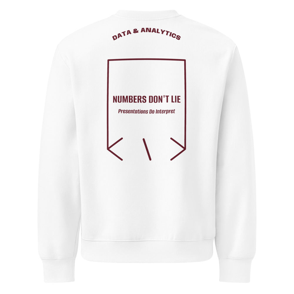 Numbers Don't Lie — White Maroon back mockup