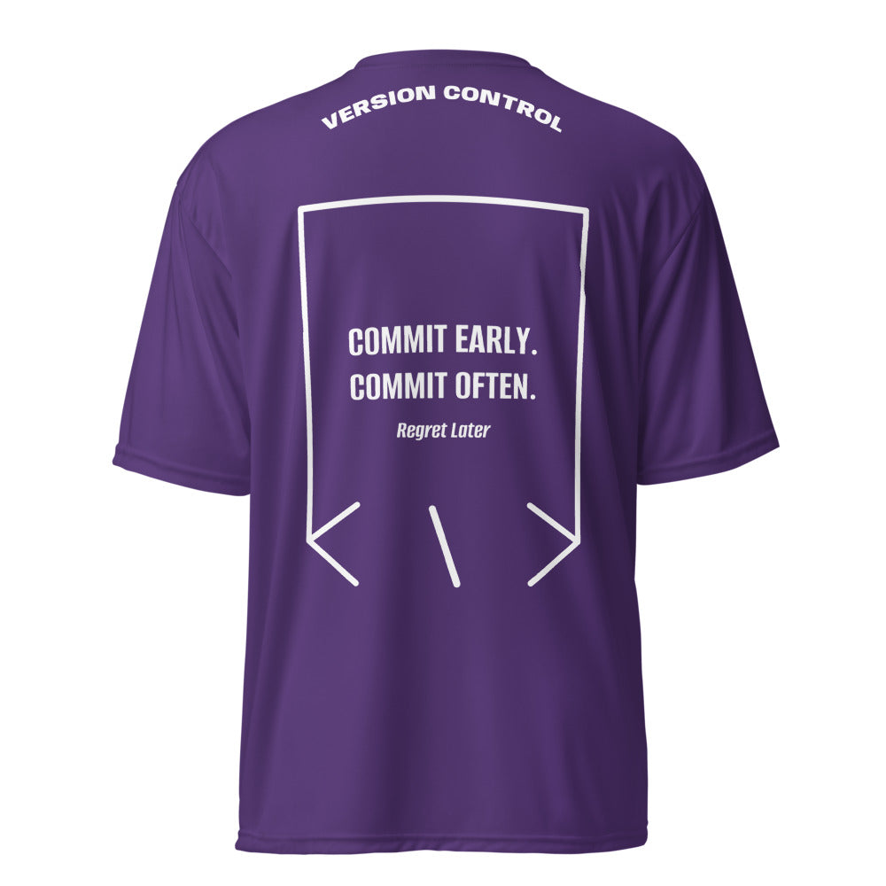 Commit Early. Commit Often. — Purple White back mockup